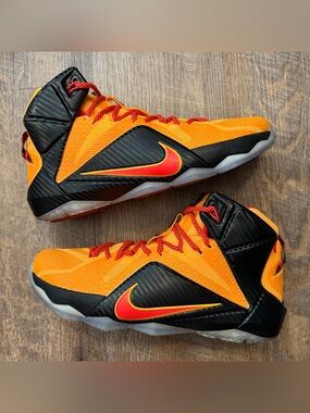Nike LeBron 12 XII CLE Cleveland The Land Witness Laser Orange Black Red
